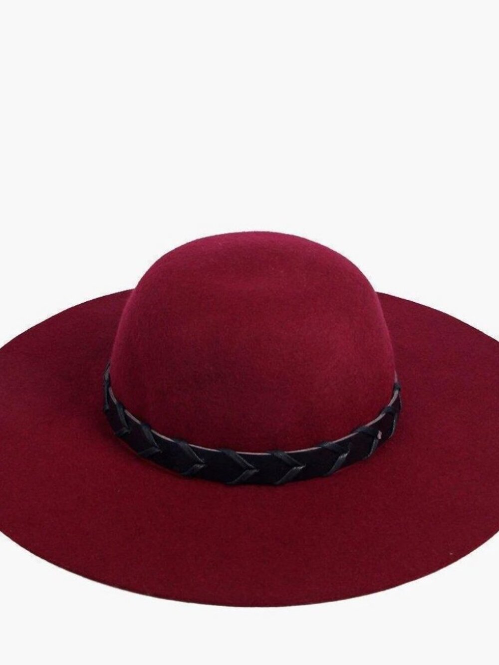 Boohoo Womens Boutique Wool Floppy Hat With Whipstitch Belt